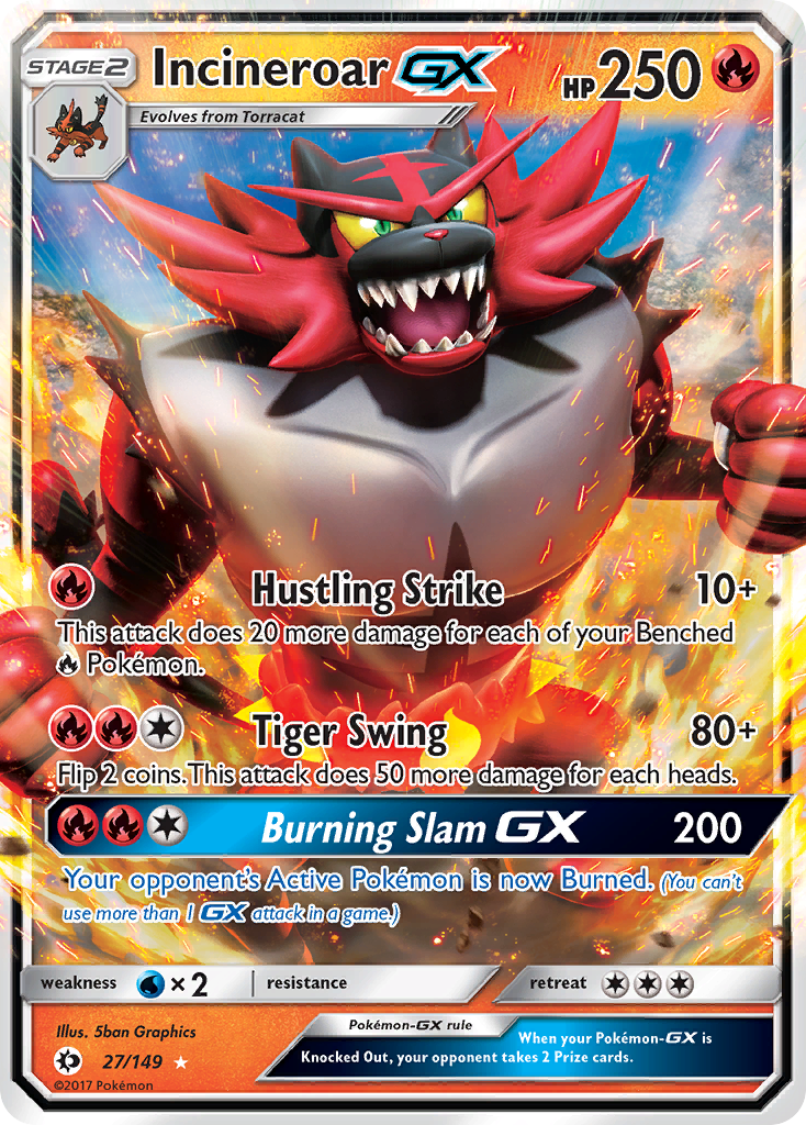 Incineroar GX (27/149) [Sun & Moon: Base Set] | Devastation Store