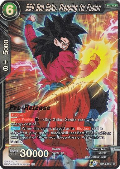 SS4 Son Goku, Prepping for Fusion (BT14-125) [Cross Spirits Prerelease Promos] | Devastation Store