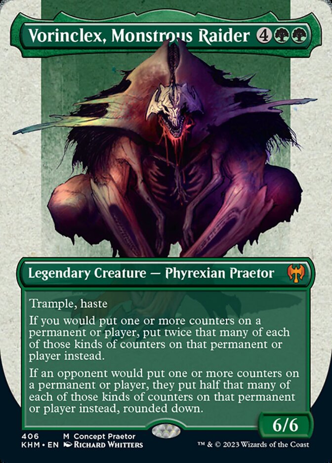 Vorinclex, Monstrous Raider (Borderless Concept Praetors) [Phyrexia: All Will Be One] | Devastation Store