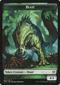 Beast // Saproling Double-sided Token [Commander: Zendikar Rising Tokens] | Devastation Store