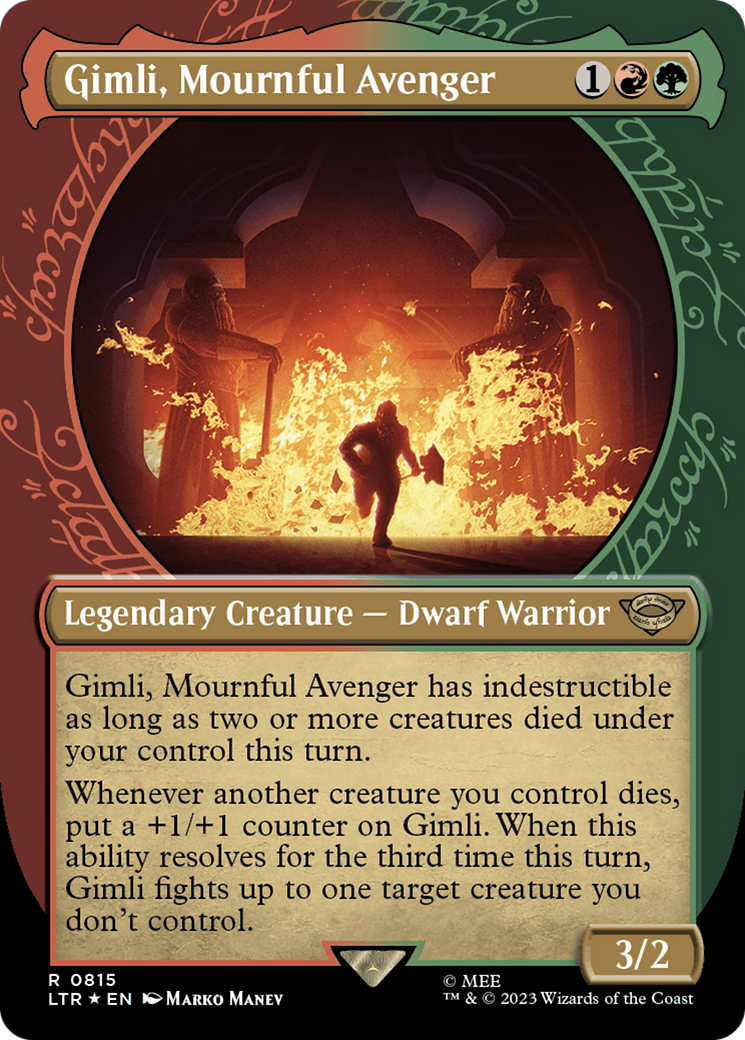 Gimli, Mournful Avenger (Showcase) (Surge Foil) [The Lord of the Rings: Tales of Middle-Earth] | Devastation Store