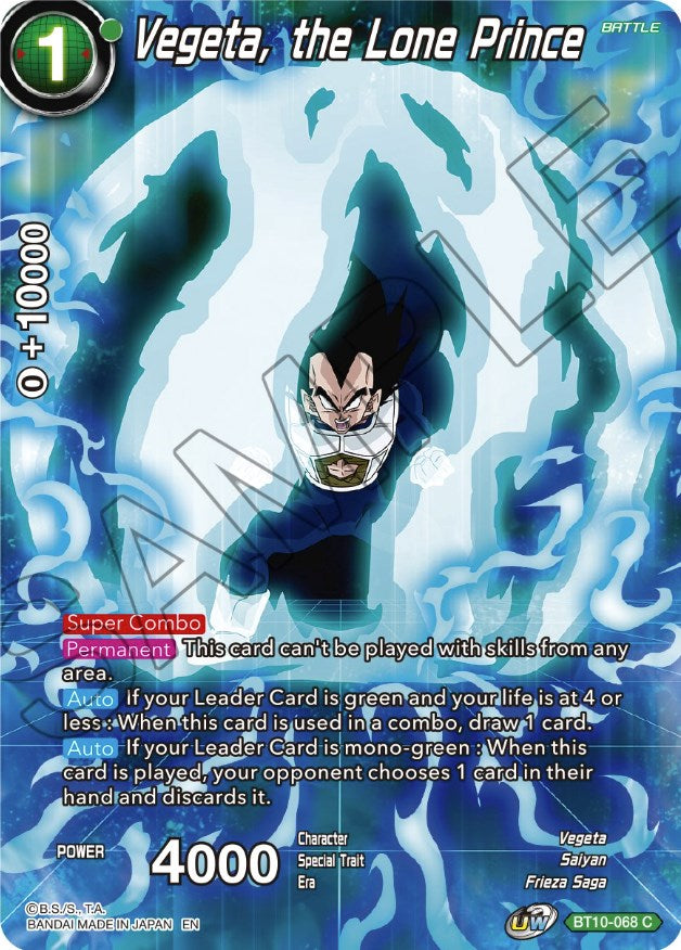 Vegeta, the Lone Prince (BT10-068) [Theme Selection: History of Vegeta] | Devastation Store