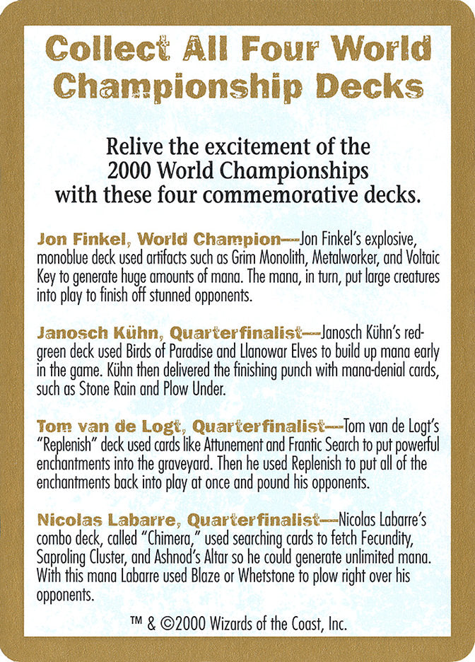 2000 World Championships Ad [World Championship Decks 2000] | Devastation Store