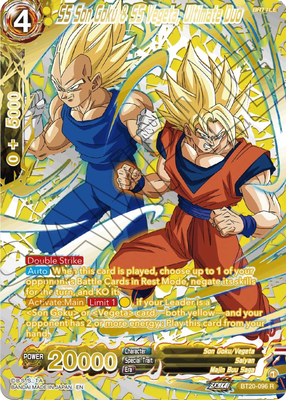 SS Son Goku & SS Vegeta, Ultimate Duo (Gold-Stamped) (BT20-096) [Power Absorbed] | Devastation Store