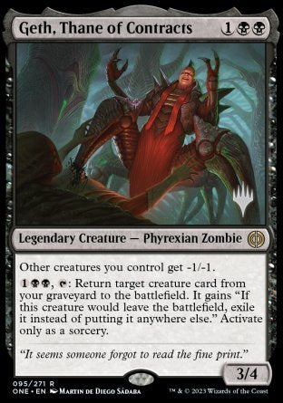 Geth, Thane of Contracts (Promo Pack) [Phyrexia: All Will Be One Promos] | Devastation Store