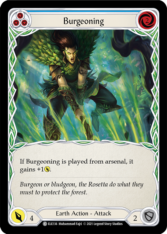 Burgeoning (Blue) [ELE136] (Tales of Aria)  1st Edition Rainbow Foil | Devastation Store