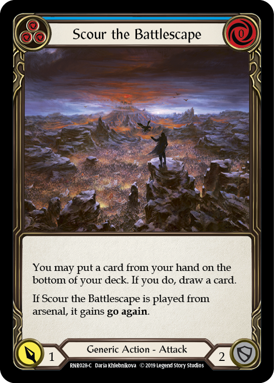 Scour the Battlescape (Blue) [RNR028-C] (Rhinar Hero Deck)  1st Edition Normal | Devastation Store