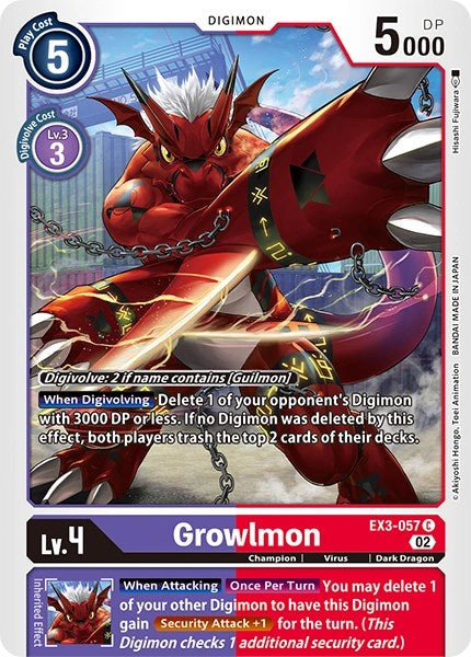 Growlmon [EX3-057] [Revision Pack Cards] | Devastation Store