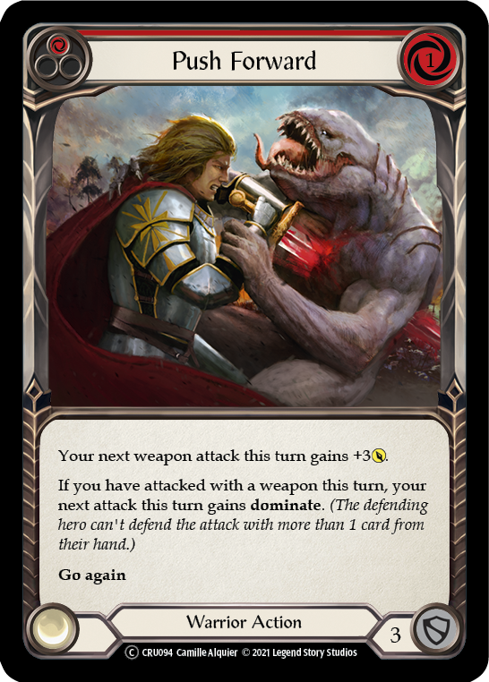 Push Forward (Red) (Rainbow Foil) [CRU094-RF] Unlimited Rainbow Foil | Devastation Store