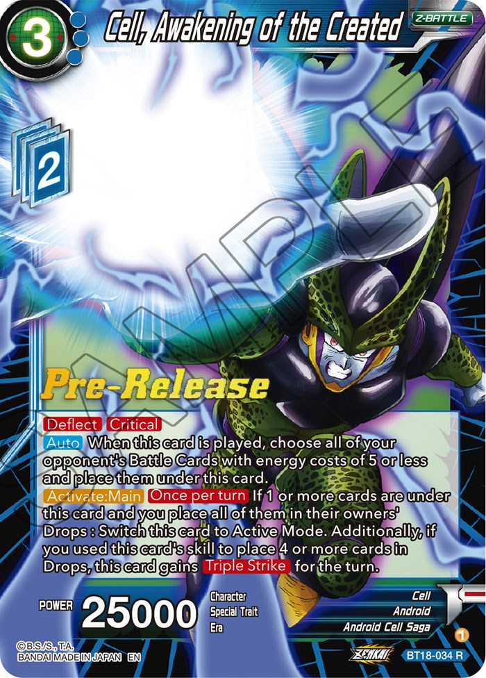 Cell, Awakening of the Created (BT18-034) [Dawn of the Z-Legends Prerelease Promos] | Devastation Store