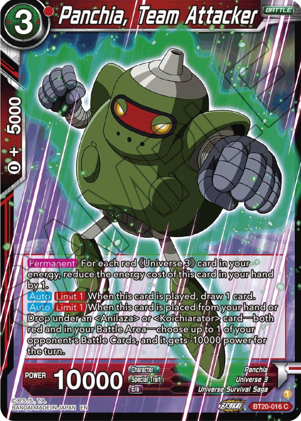 Panchia, Team Attacker (BT20-016) [Power Absorbed] | Devastation Store