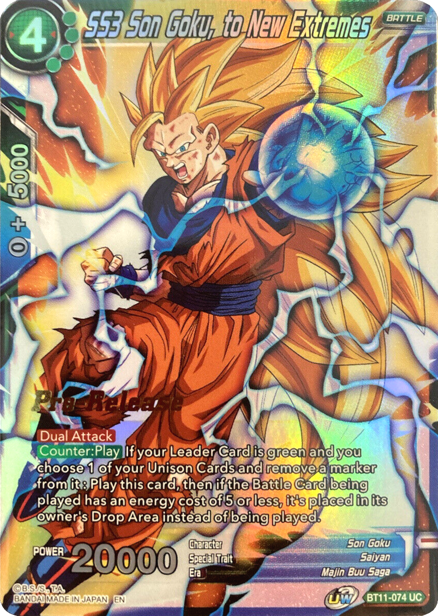 SS3 Son Goku, to New Extremes (BT11-074) [Vermilion Bloodline Prerelease Promos] | Devastation Store
