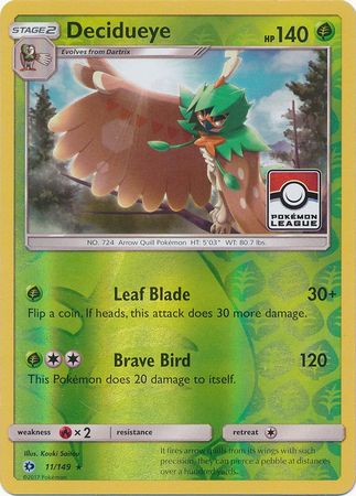 Decidueye (11/149) (League Promo) [Sun & Moon: Base Set] | Devastation Store