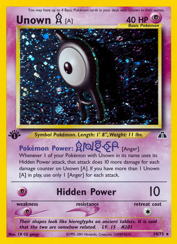 Unown [A] (14/75) [Neo Discovery 1st Edition] | Devastation Store