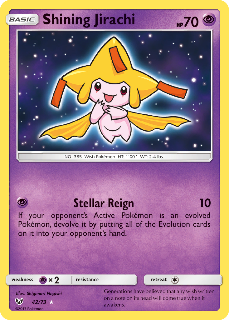 Shining Jirachi (42/73) [Sun & Moon: Shining Legends] | Devastation Store