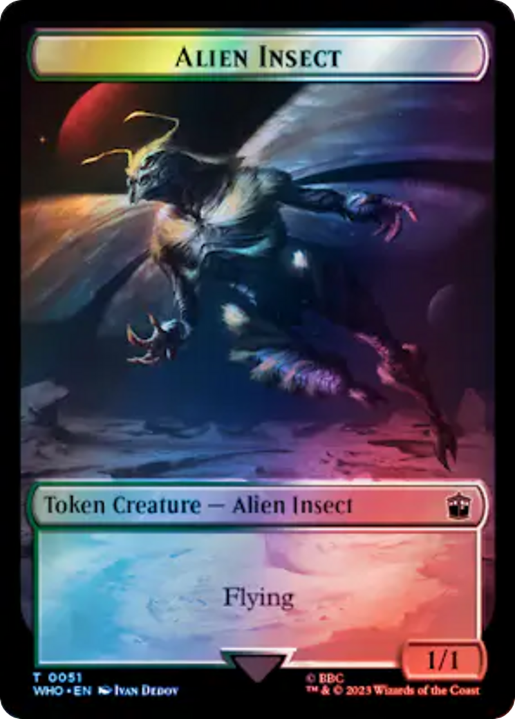 Soldier // Alien Insect Double-Sided Token (Surge Foil) [Doctor Who Tokens] | Devastation Store