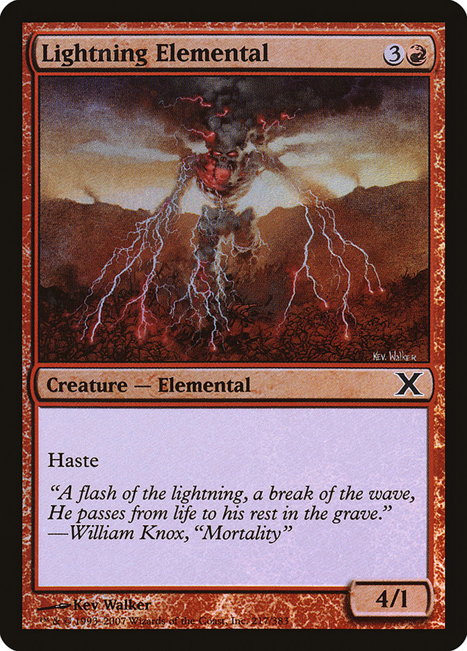 Lightning Elemental (Premium Foil) [Tenth Edition] | Devastation Store