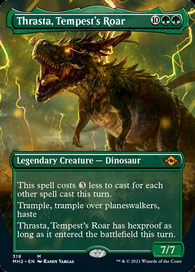 Thrasta, Tempest's Roar (Borderless Alternate Art) [Modern Horizons 2] | Devastation Store