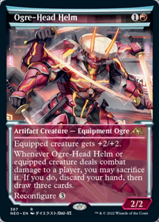 Ogre-Head Helm (Showcase Soft Glow) [Kamigawa: Neon Dynasty] | Devastation Store