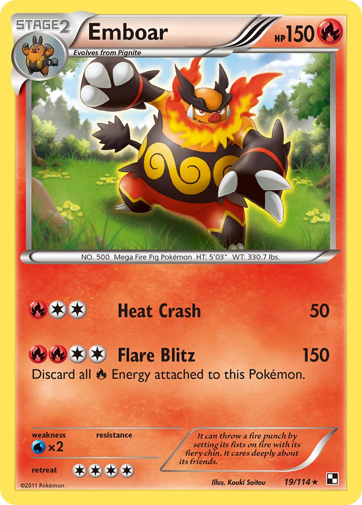 Emboar (19/114) (Theme Deck Exclusive) [Black & White: Base Set] | Devastation Store