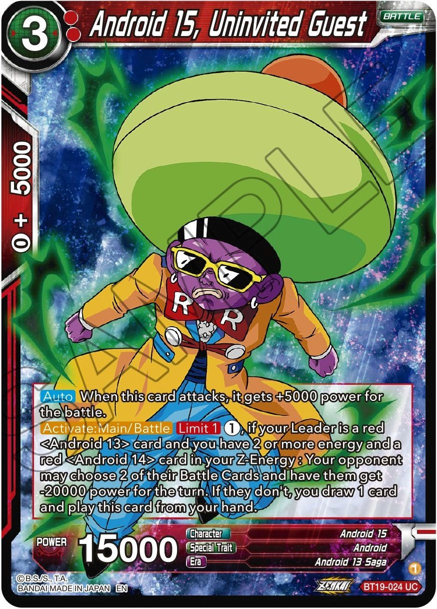 Android 15, Uninvited Guest (BT19-024) [Fighter's Ambition] | Devastation Store