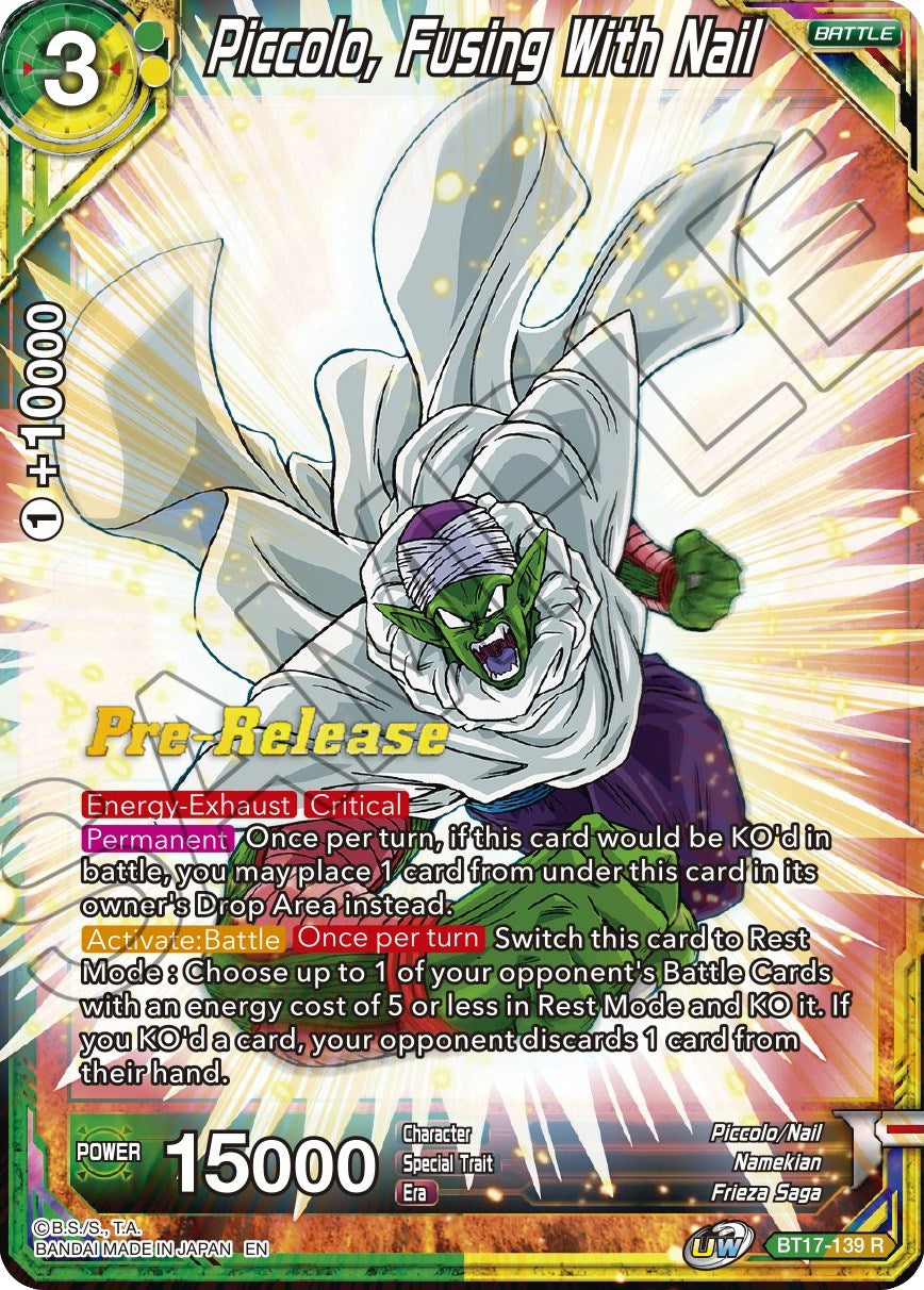 Piccolo, Fusing With Nail (BT17-139) [Ultimate Squad Prerelease Promos] | Devastation Store