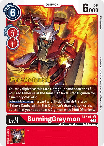BurningGreymon [BT7-011] [Next Adventure Pre-Release Cards] | Devastation Store
