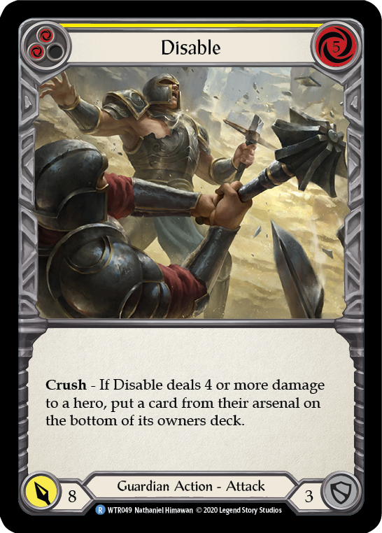 Disable (Yellow) [WTR049] Unlimited Edition Rainbow Foil - Devastation Store | Devastation Store