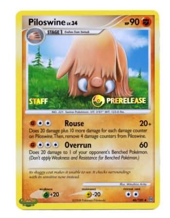 Piloswine (46/100) (Staff Prerelease Promo) [Nintendo: Black Star Promos] | Devastation Store