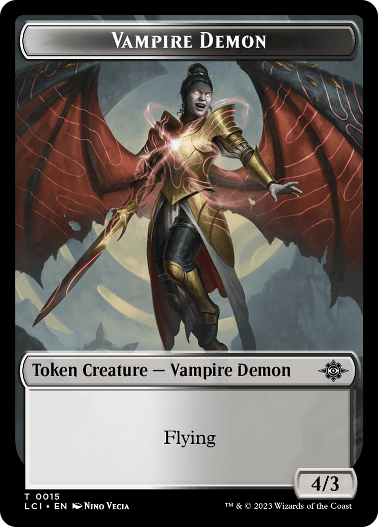 Vampire (0014) // Vampire Demon Double-Sided Token [The Lost Caverns of Ixalan Commander Tokens] | Devastation Store