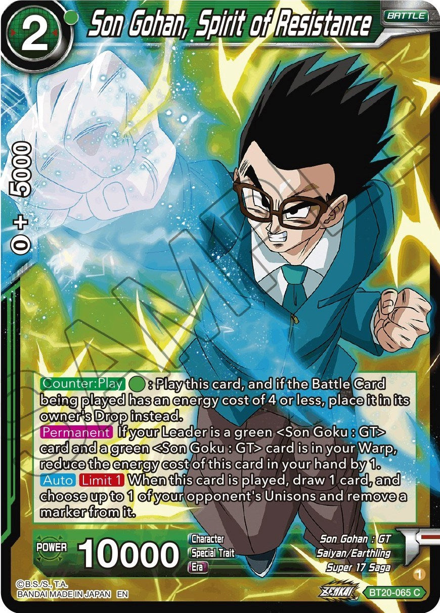 Son Gohan, Spirit of Resistance (BT20-065) [Power Absorbed] | Devastation Store