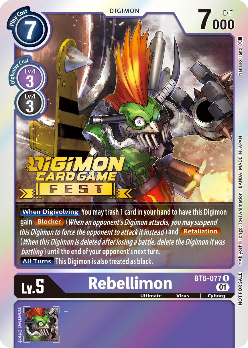 Rebellimon [BT6-077] (Digimon Card Game Fest 2022) [Double Diamond Promos] | Devastation Store