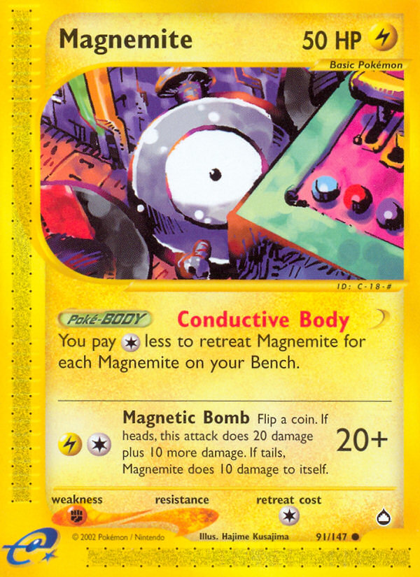 Magnemite (91/147) [Aquapolis] | Devastation Store