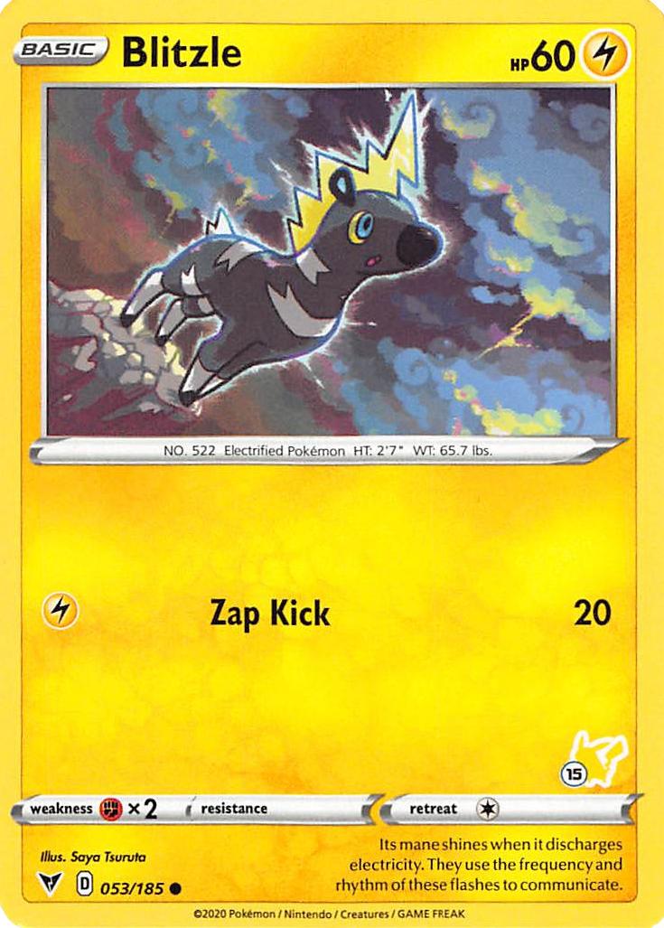 Blitzle (053/185) (Pikachu Stamp #15) [Battle Academy 2022] | Devastation Store