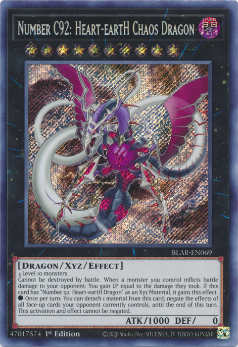 Number C92: Heart-eartH Chaos Dragon [BLAR-EN069] Secret Rare | Devastation Store