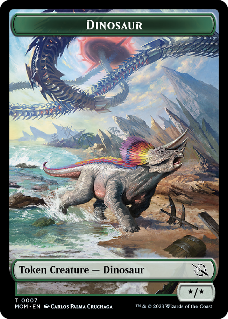 Warrior // Dinosaur Double-Sided Token [March of the Machine Tokens] | Devastation Store