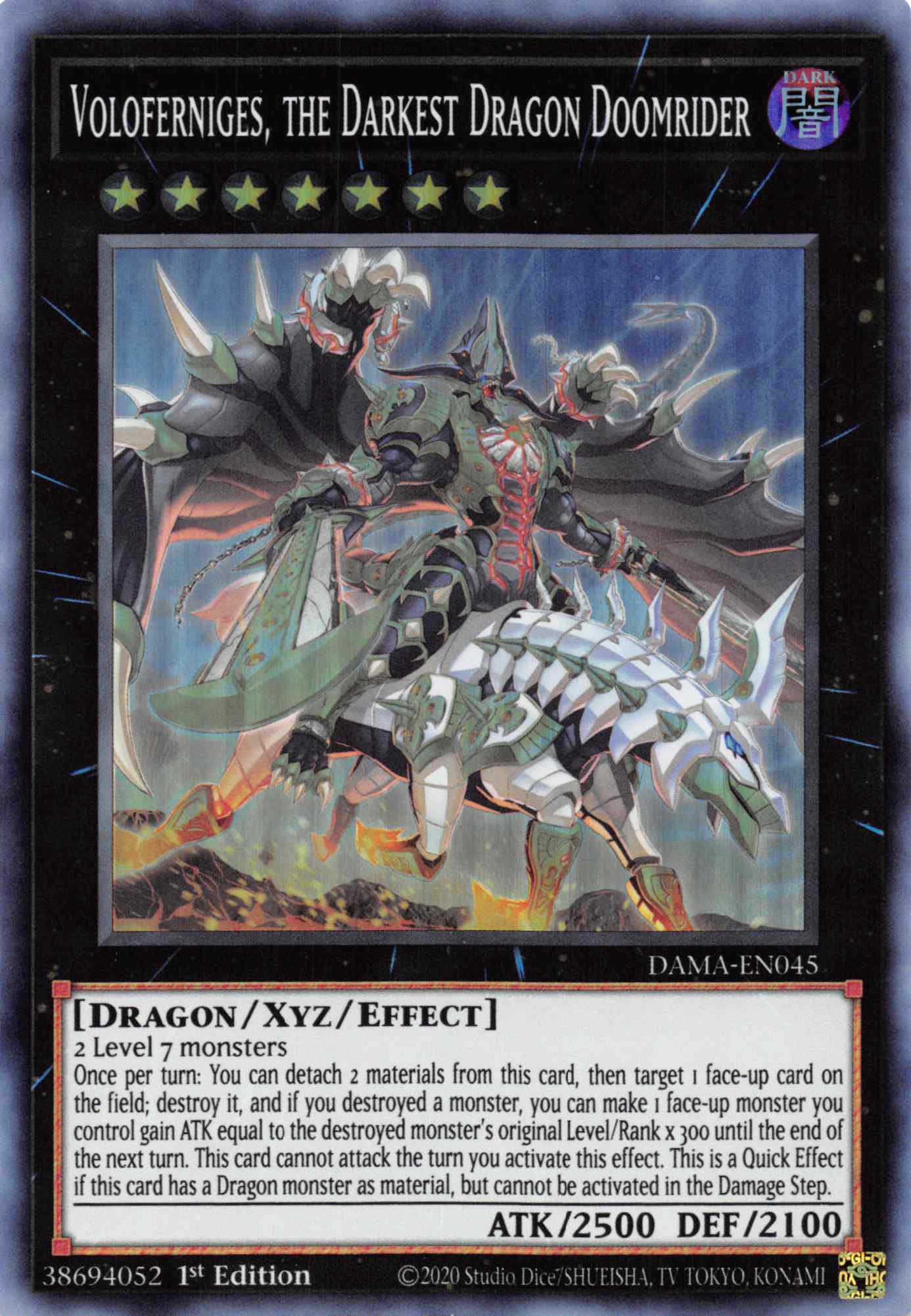 Voloferniges, the Darkest Dragon Doomrider [DAMA-EN045] Super Rare | Devastation Store