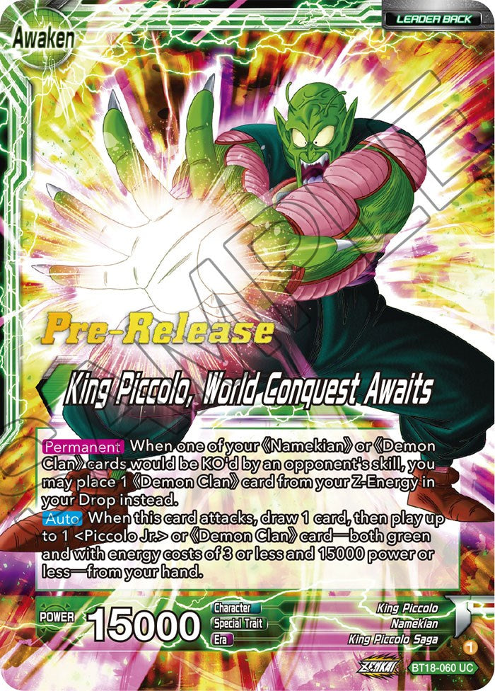 King Piccolo // King Piccolo, World Conquest Awaits (BT18-060) [Dawn of the Z-Legends Prerelease Promos] | Devastation Store