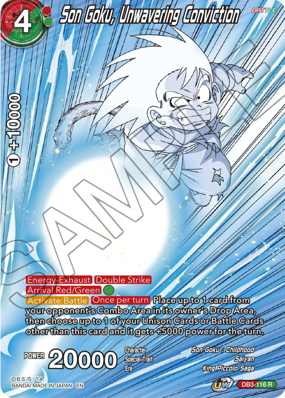 Son Goku, Unwavering Conviction (DB3-116) [Theme Selection: History of Son Goku] | Devastation Store