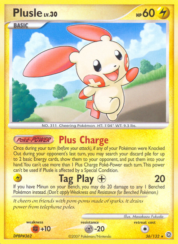 Plusle (36/132) [Diamond & Pearl: Secret Wonders] | Devastation Store