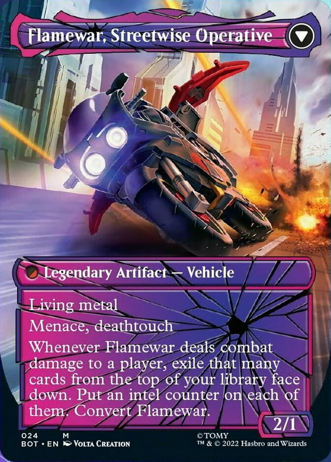 Flamewar, Brash Veteran // Flamewar, Streetwise Operative (Shattered Glass) [Transformers] | Devastation Store