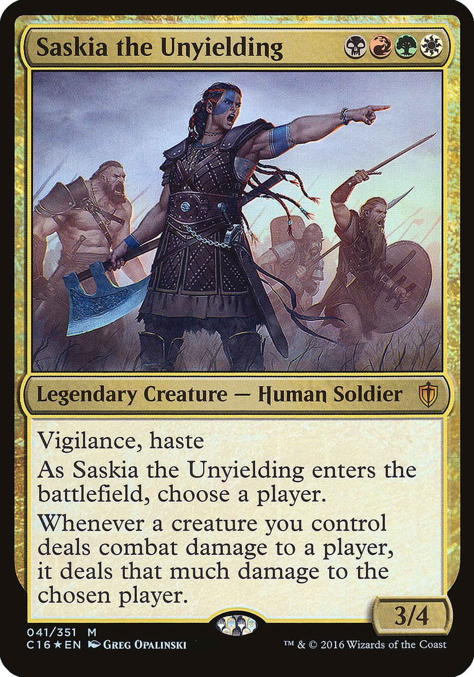 Saskia the Unyielding (Oversized) [Commander 2016 Oversized] | Devastation Store