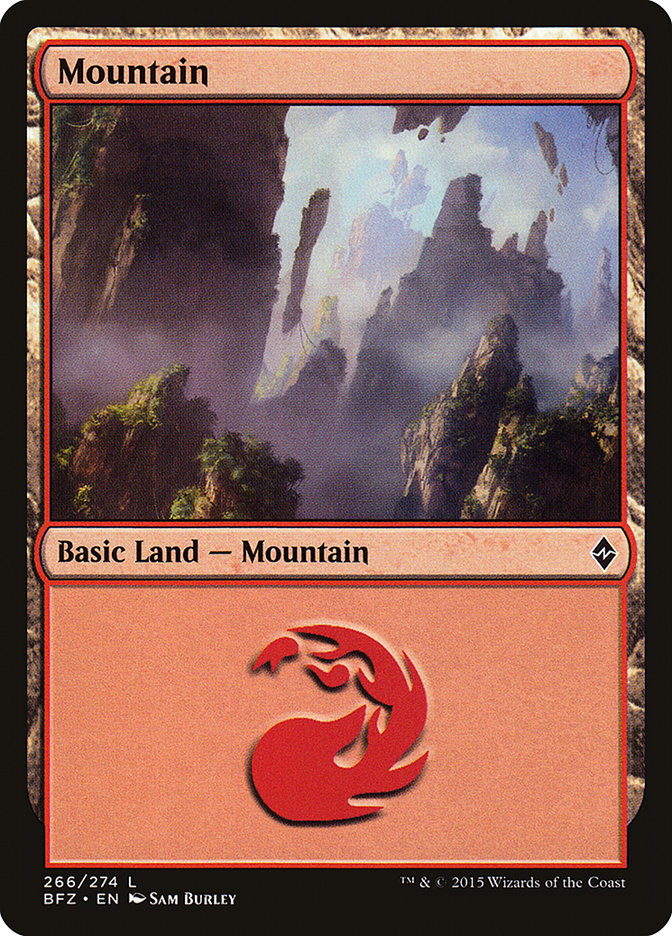 Mountain (266a) [Battle for Zendikar] - Devastation Store | Devastation Store