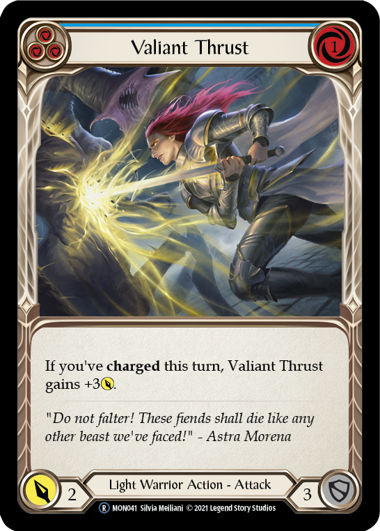 Valiant Thrust (Blue) [U-MON041] Unlimited Edition Normal | Devastation Store