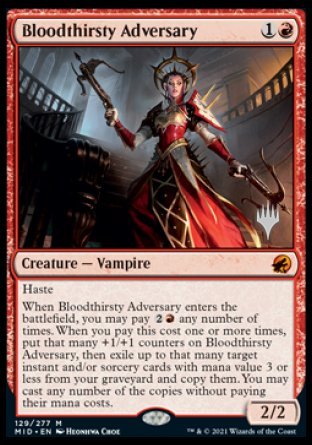 Bloodthirsty Adversary (Promo Pack) [Innistrad: Midnight Hunt Promo Pack] | Devastation Store