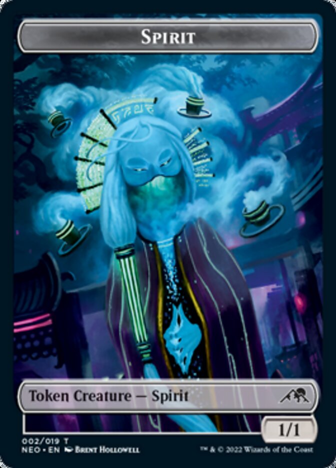 Spirit (002) // Tezzeret, Betrayer of Flesh Emblem Double-sided Token [Kamigawa: Neon Dynasty Tokens] | Devastation Store