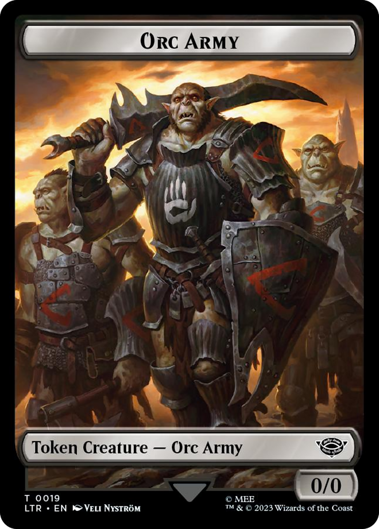 Orc Army (0019) // Food (0023) Double-Sided Token (Surge Foil) [The Lord of the Rings: Tales of Middle-Earth Tokens] | Devastation Store