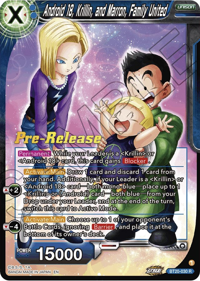Android 18, Krillin, and Maron, Family United (BT20-030) [Power Absorbed Prerelease Promos] | Devastation Store