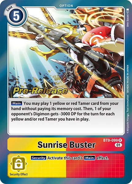 Sunrise Buster [BT9-099] [X Record Pre-Release Promos] | Devastation Store