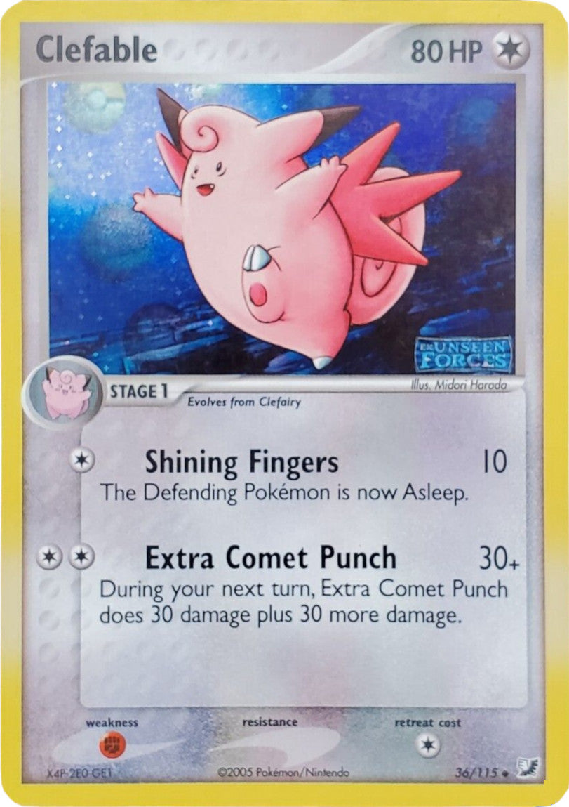 Clefable (36/115) (Stamped) [EX: Unseen Forces] | Devastation Store